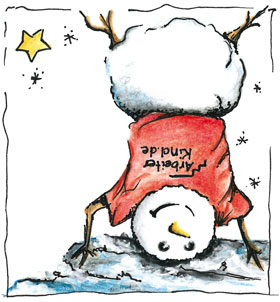 Grafik: Ein Schneemann steht Kopf!