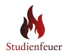 Logo des Studienfeuers: Rot-weiße Flamme